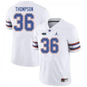 Men's Florida Gators #36 Trey Thompson NCAA Jordan Brand White Authentic Stitched College Football Jersey DQI8662ZX